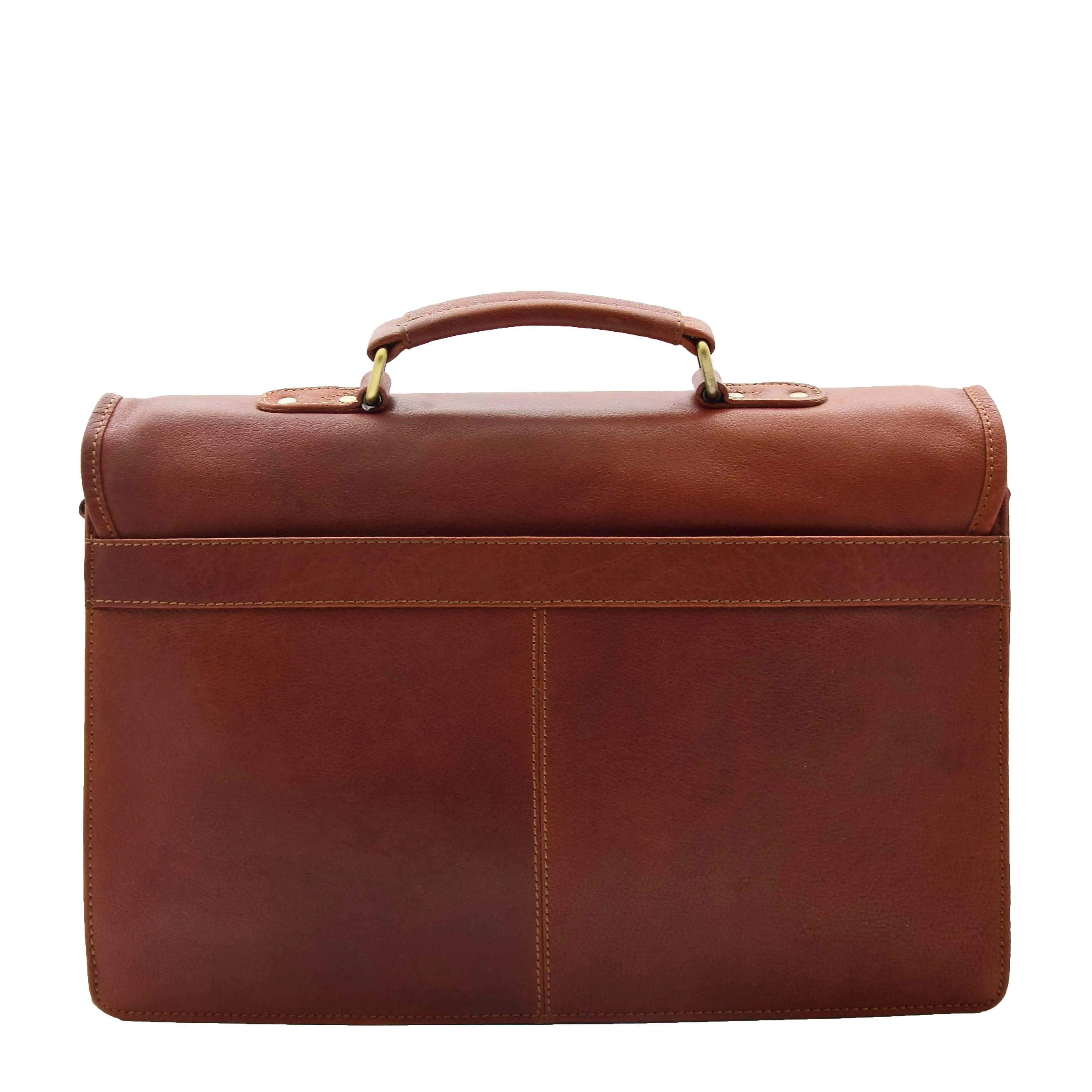 Mens Leather Slimline Briefcase Business Bag Lama Tan