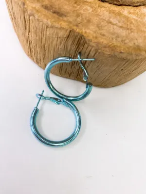 Metallic Hoop Aqua