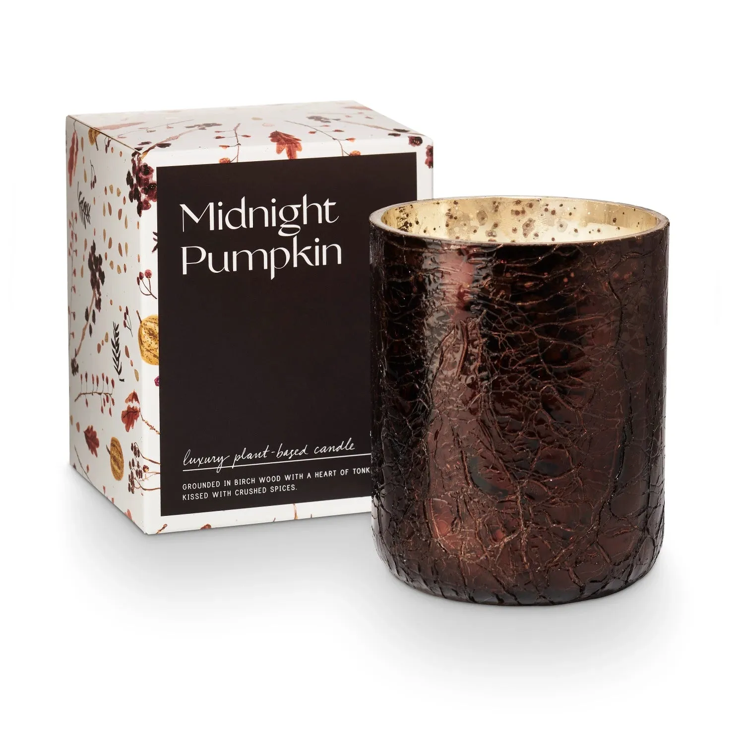 Midnight Pumpkin Small Boxed Crackle Glass Candle