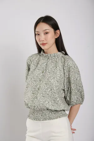 Mili Blouse in Sage Green Floral