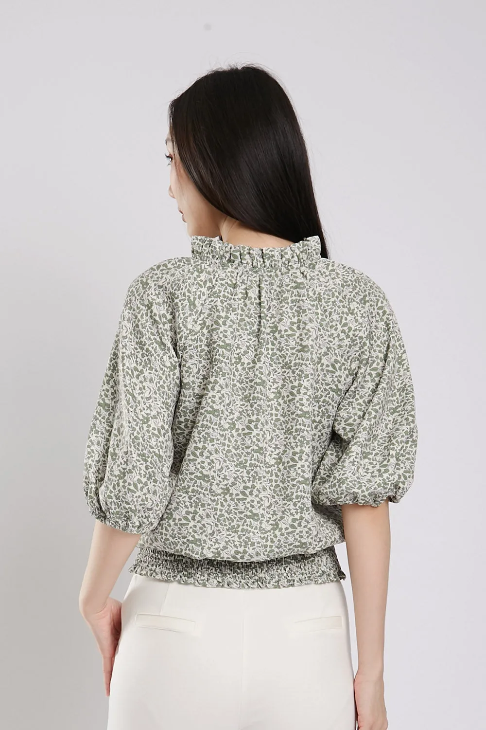 Mili Blouse in Sage Green Floral