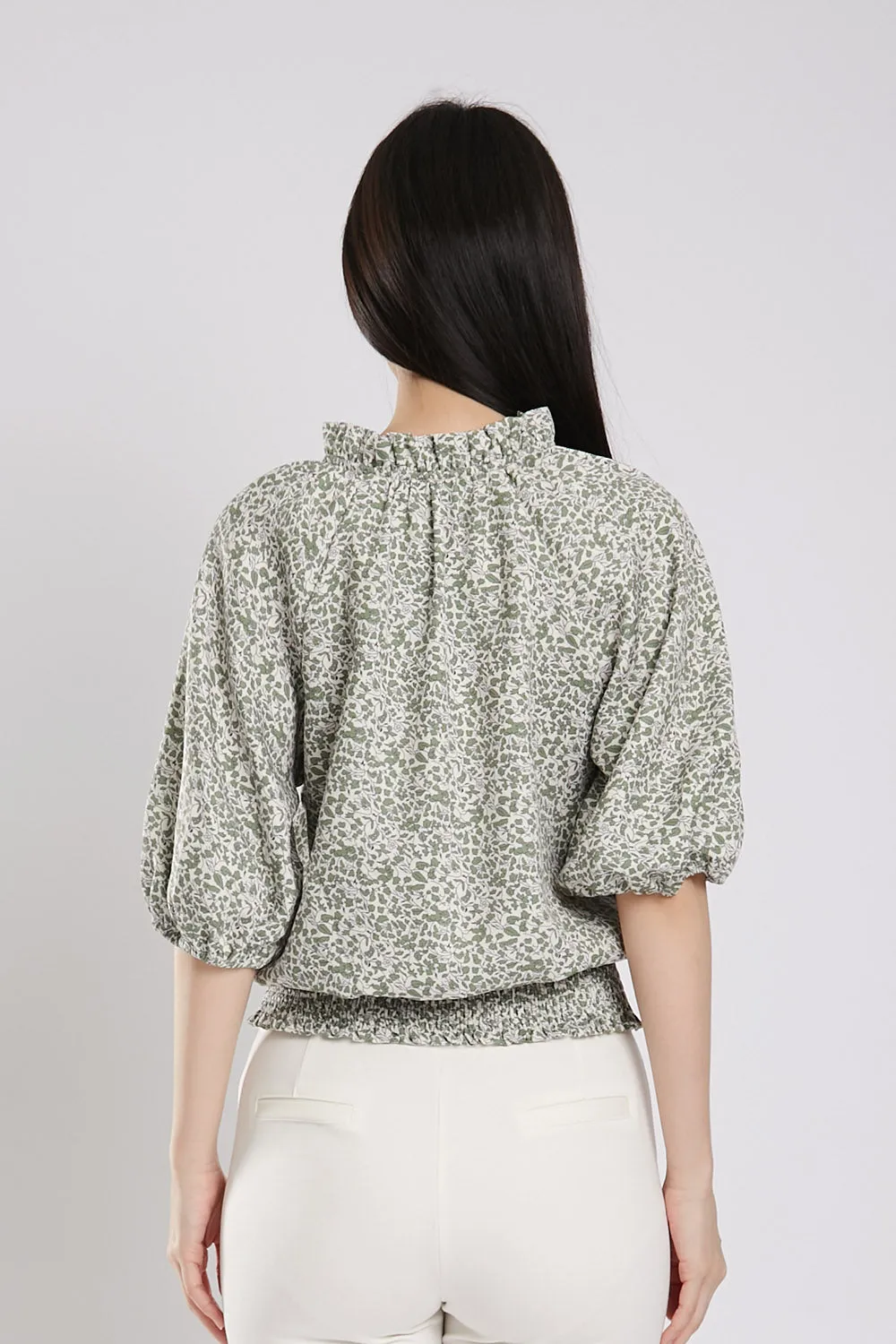 Mili Blouse in Sage Green Floral