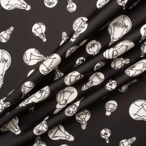 Monochrome 'Lightbulbs' Silk Twill