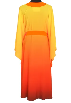 Monochrome Ombre - Fire Kimono (Neon Orange) - Long