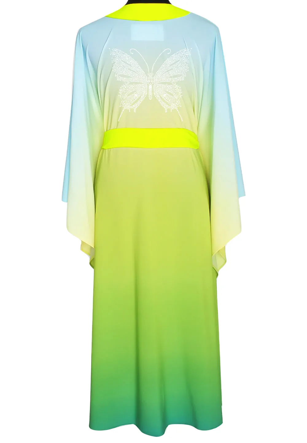 Monochrome Ombre - Freedom Kimono Butterfly (Neon Yellow) - Long