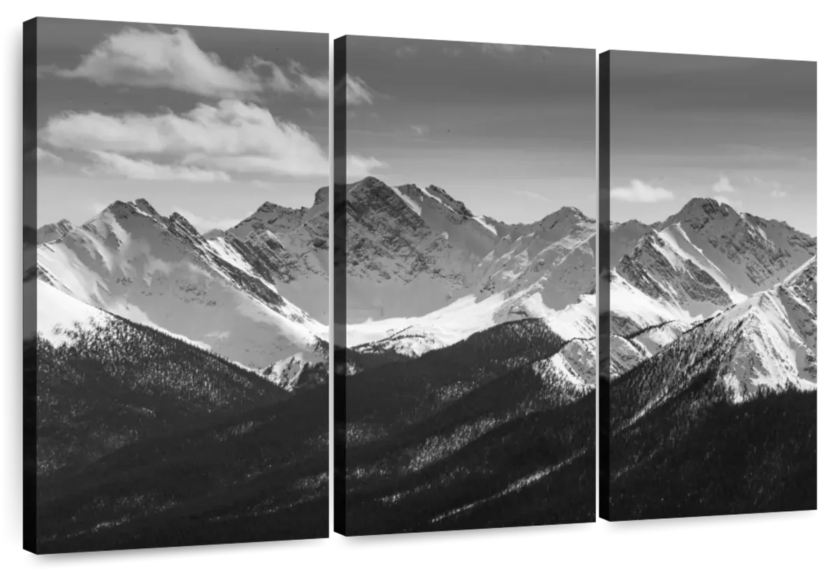 Monochrome Rocky Mountains Wall Art