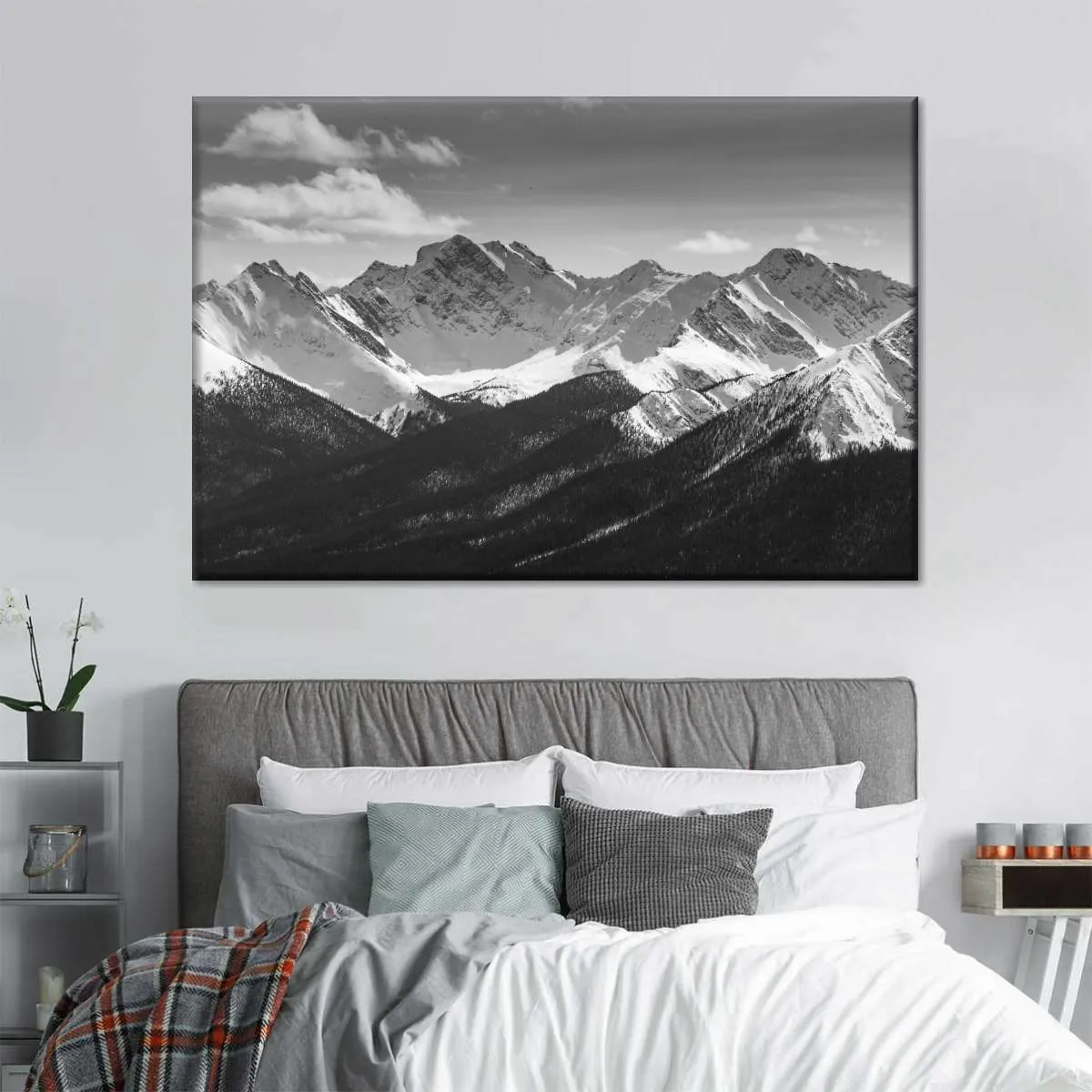 Monochrome Rocky Mountains Wall Art