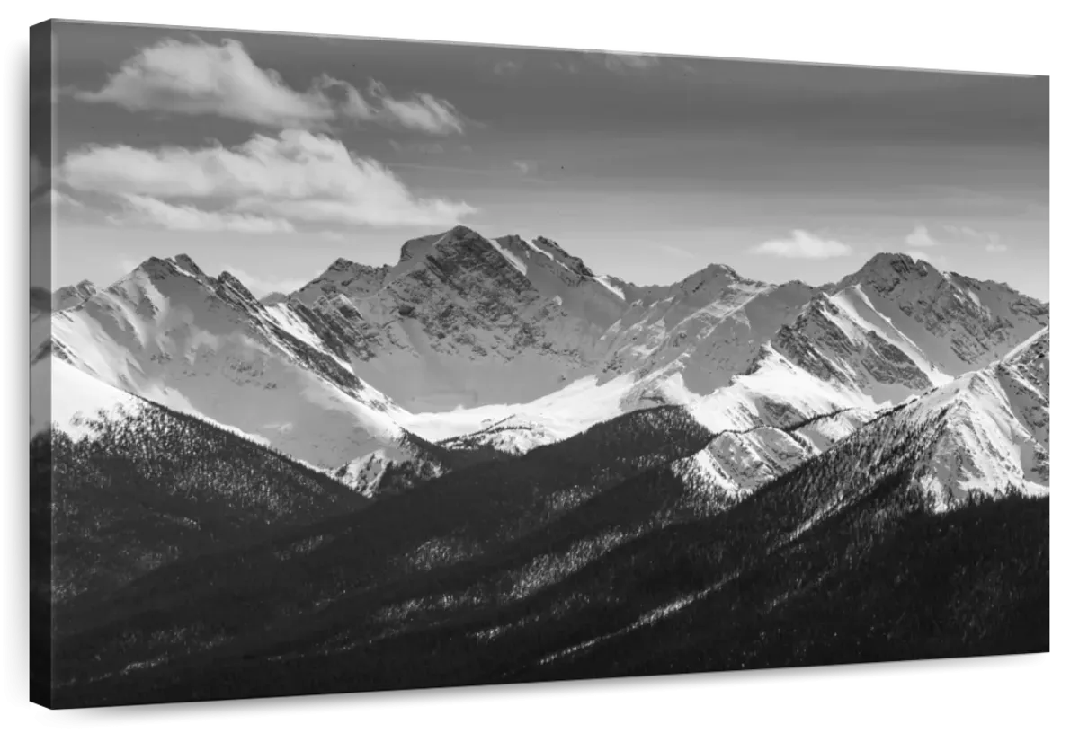 Monochrome Rocky Mountains Wall Art