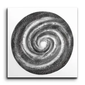 Monochrome Spiral Galaxy Art