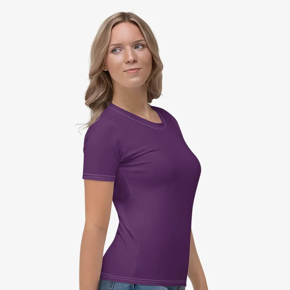 Monochrome Stretchy Tee Plum