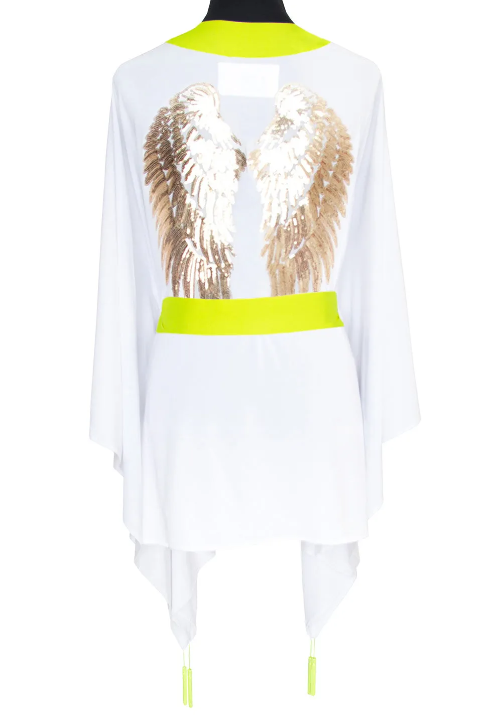 Monochrome - White Kimono Wings (Neon Yellow)