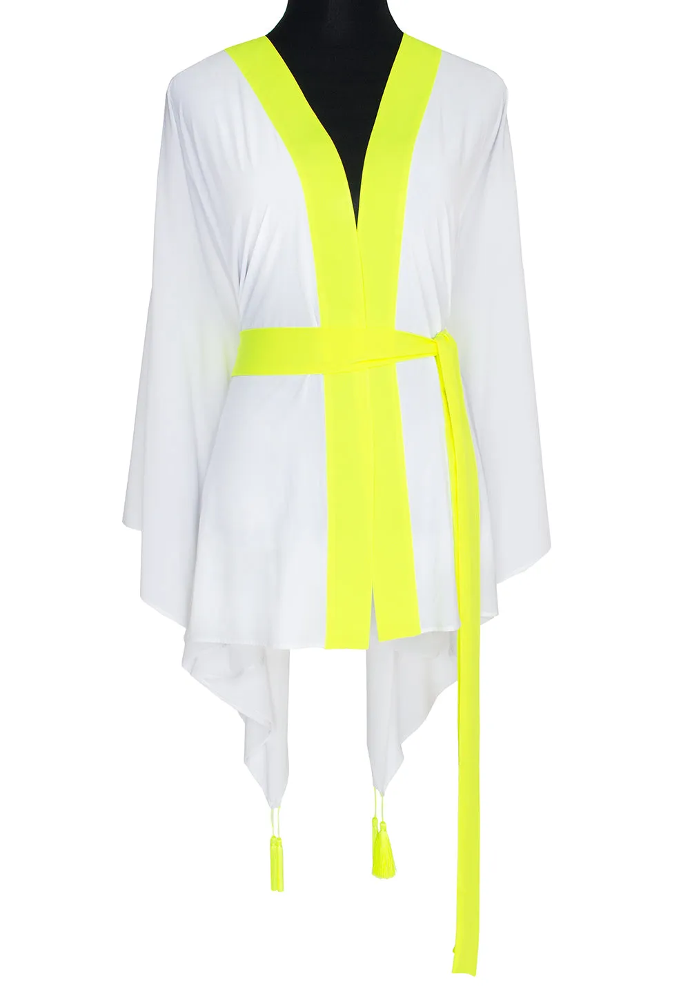 Monochrome - White Kimono Wings (Neon Yellow)