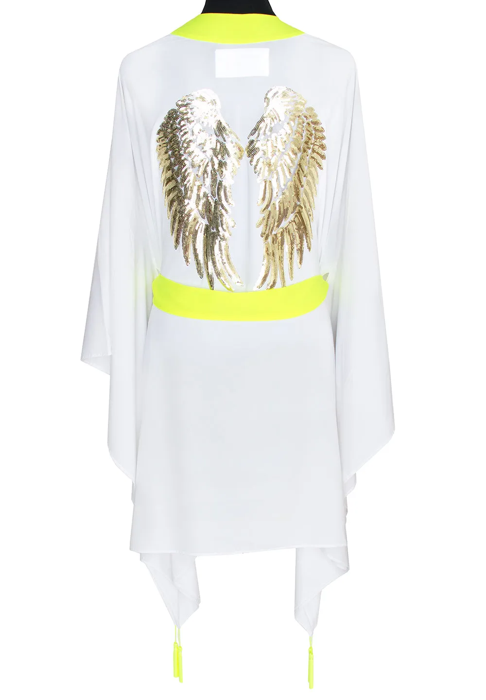 Monochrome - White Kimono Wings (Neon Yellow)