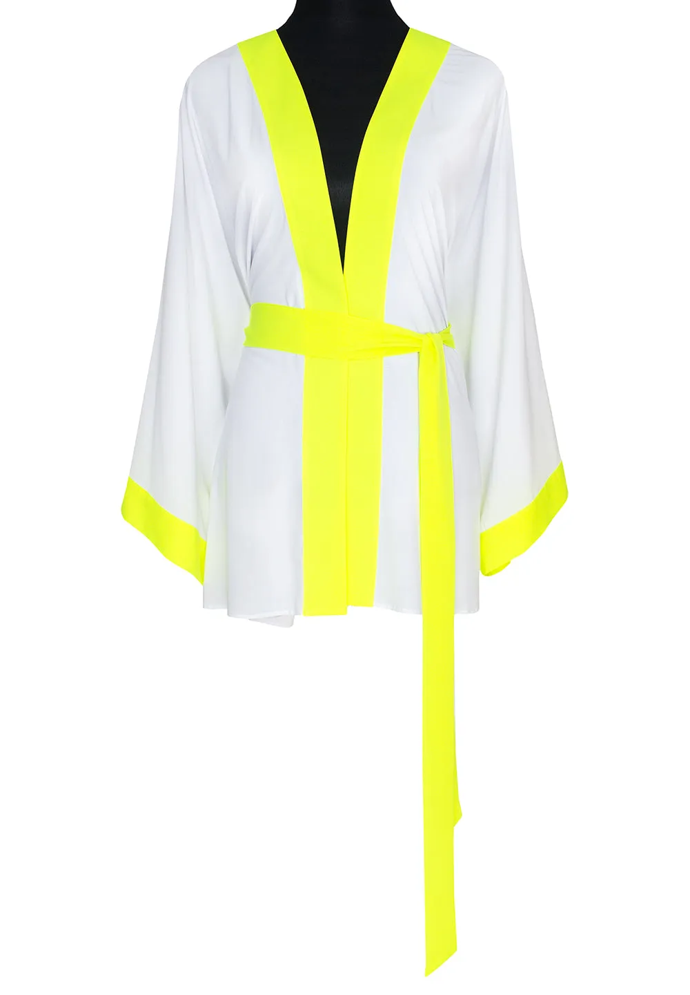 Monochrome - White Kimono Wings (Neon Yellow)