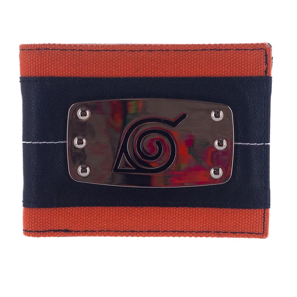 Naruto Shippuden Hidden Leaf Village Metal Badge Bi-fold Wallet