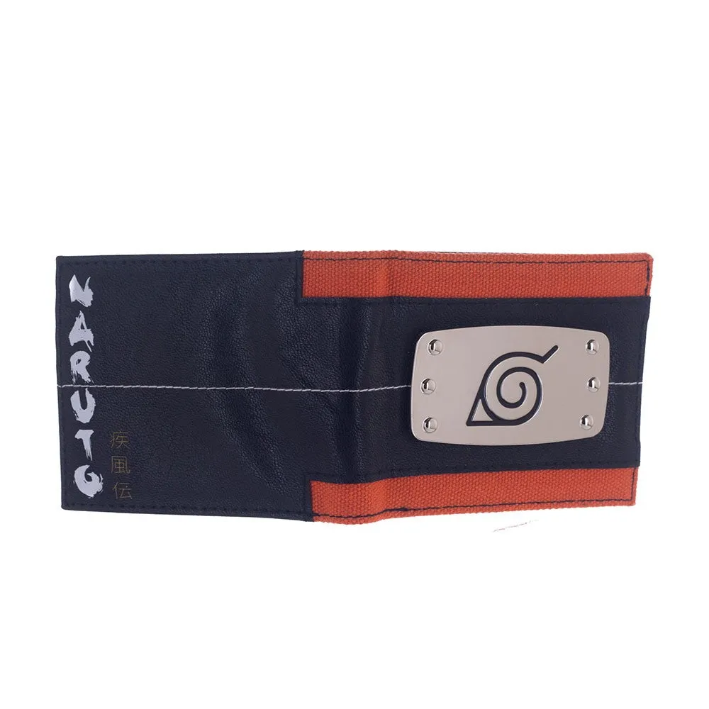 Naruto Shippuden Hidden Leaf Village Metal Badge Bi-fold Wallet