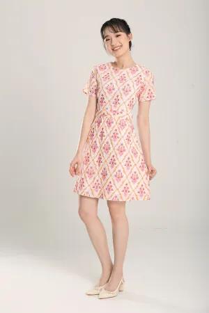 Ovidia Midi Dress in Embroidered Eyelet