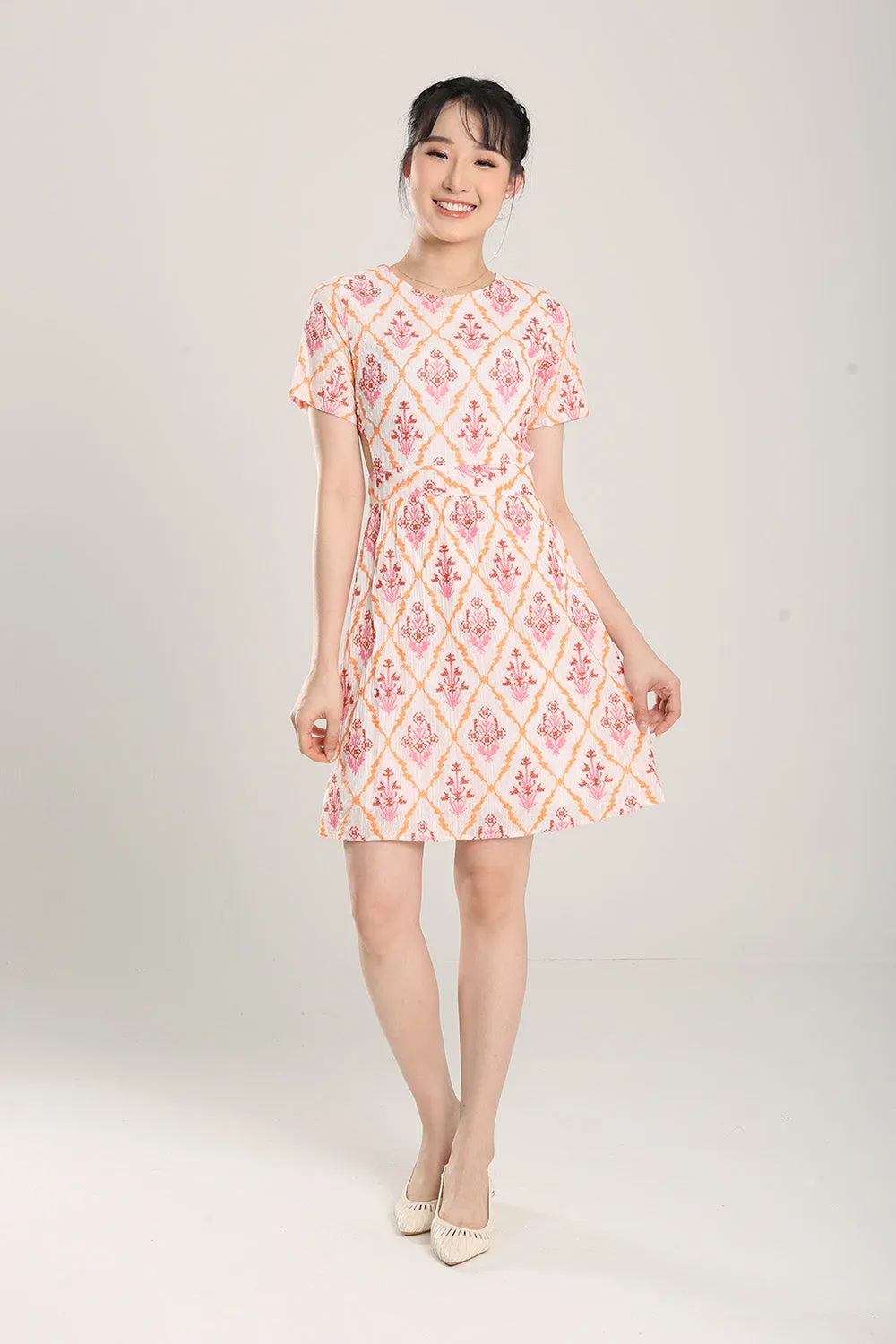 Ovidia Midi Dress in Embroidered Eyelet