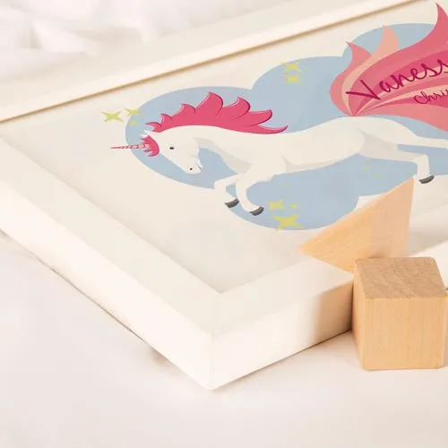 Personalised Unicorn Horizontal Framed Print