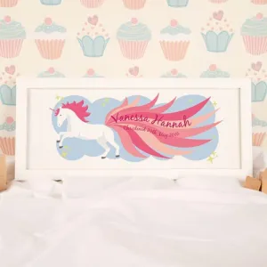 Personalised Unicorn Horizontal Framed Print