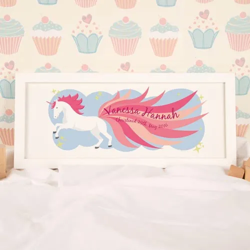 Personalised Unicorn Horizontal Framed Print