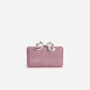 Pink Crystal Box Clutch