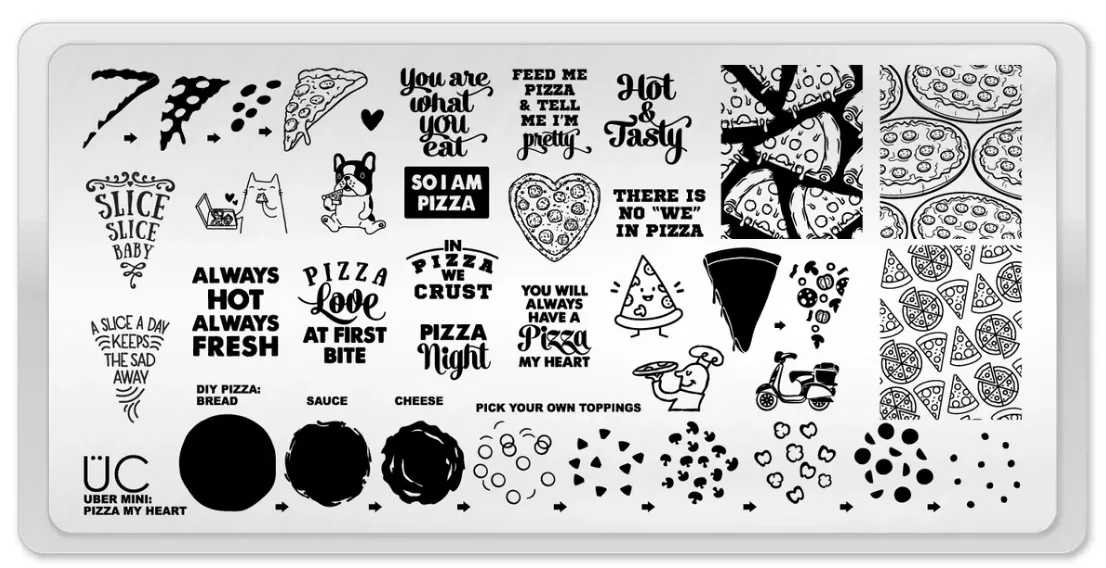 Pizza My Heart - Uber Chic Mini Stamping Plate