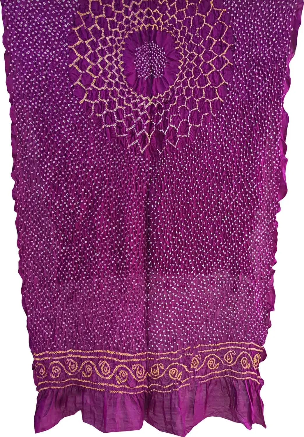 Purple Bandhani Pure Gajji Silk Dupatta