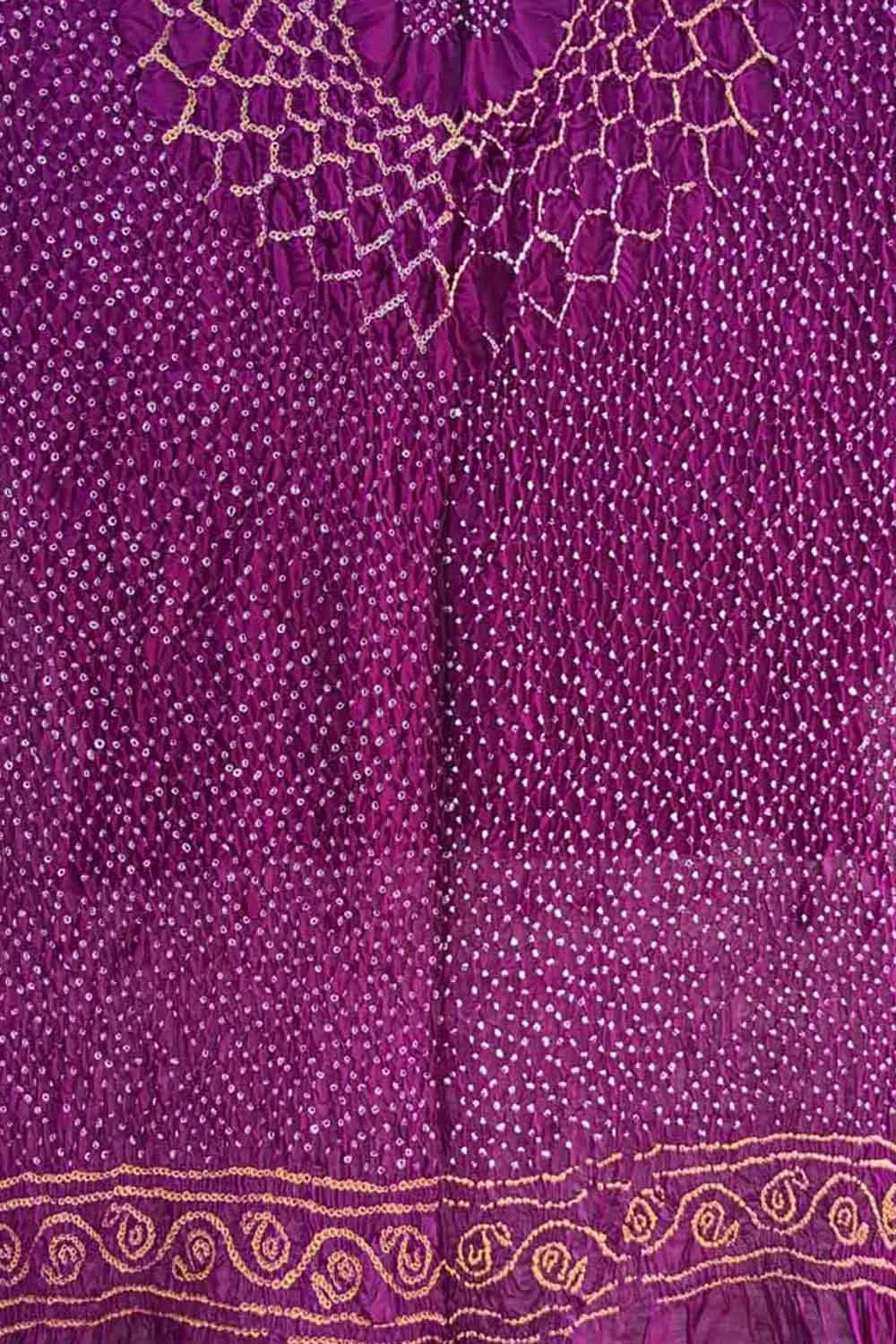 Purple Bandhani Pure Gajji Silk Dupatta