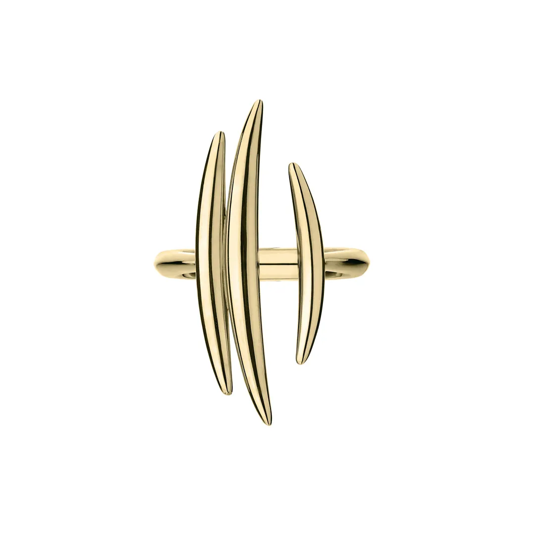 Quill Triple Bar Ring - Yellow Gold Vermeil