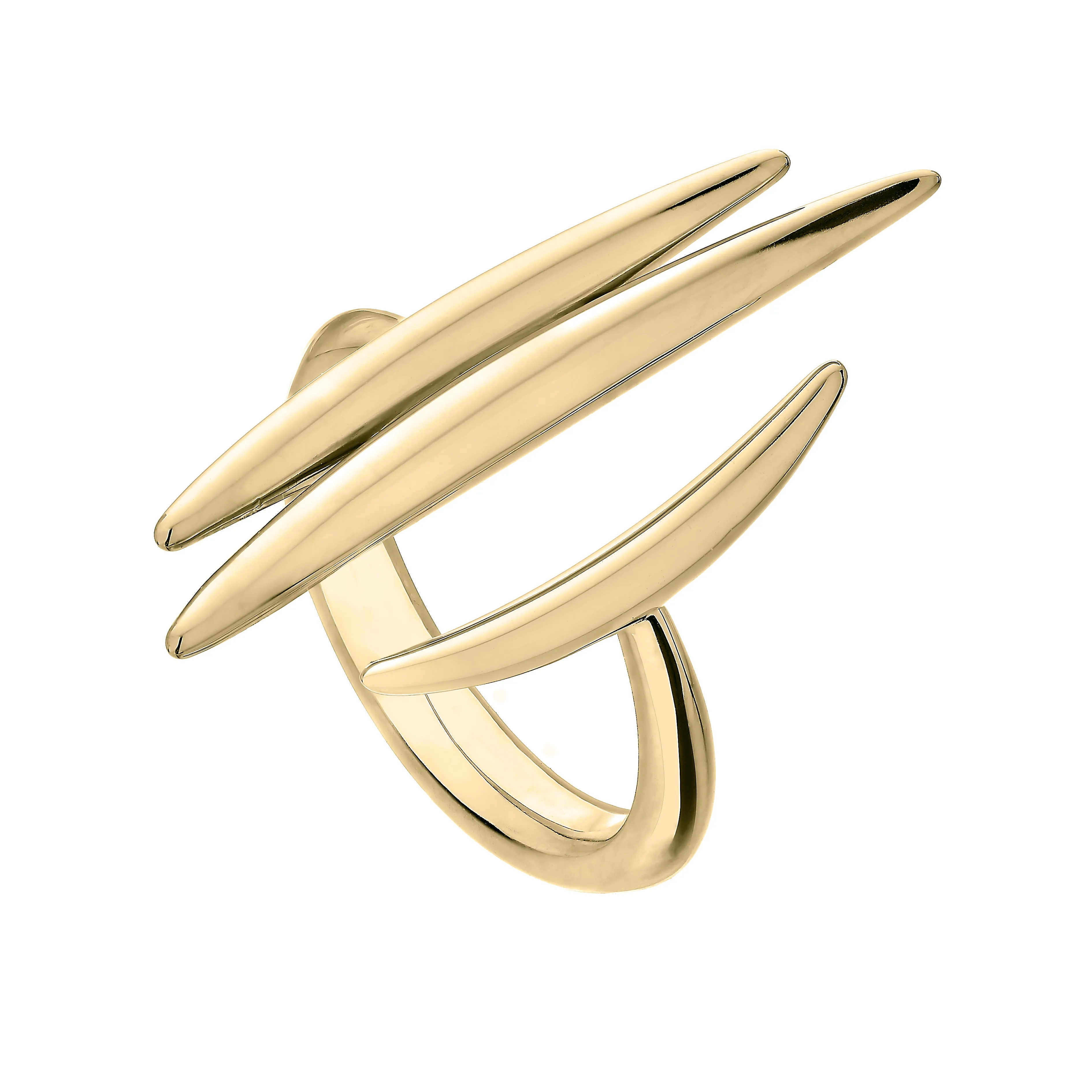 Quill Triple Bar Ring - Yellow Gold Vermeil