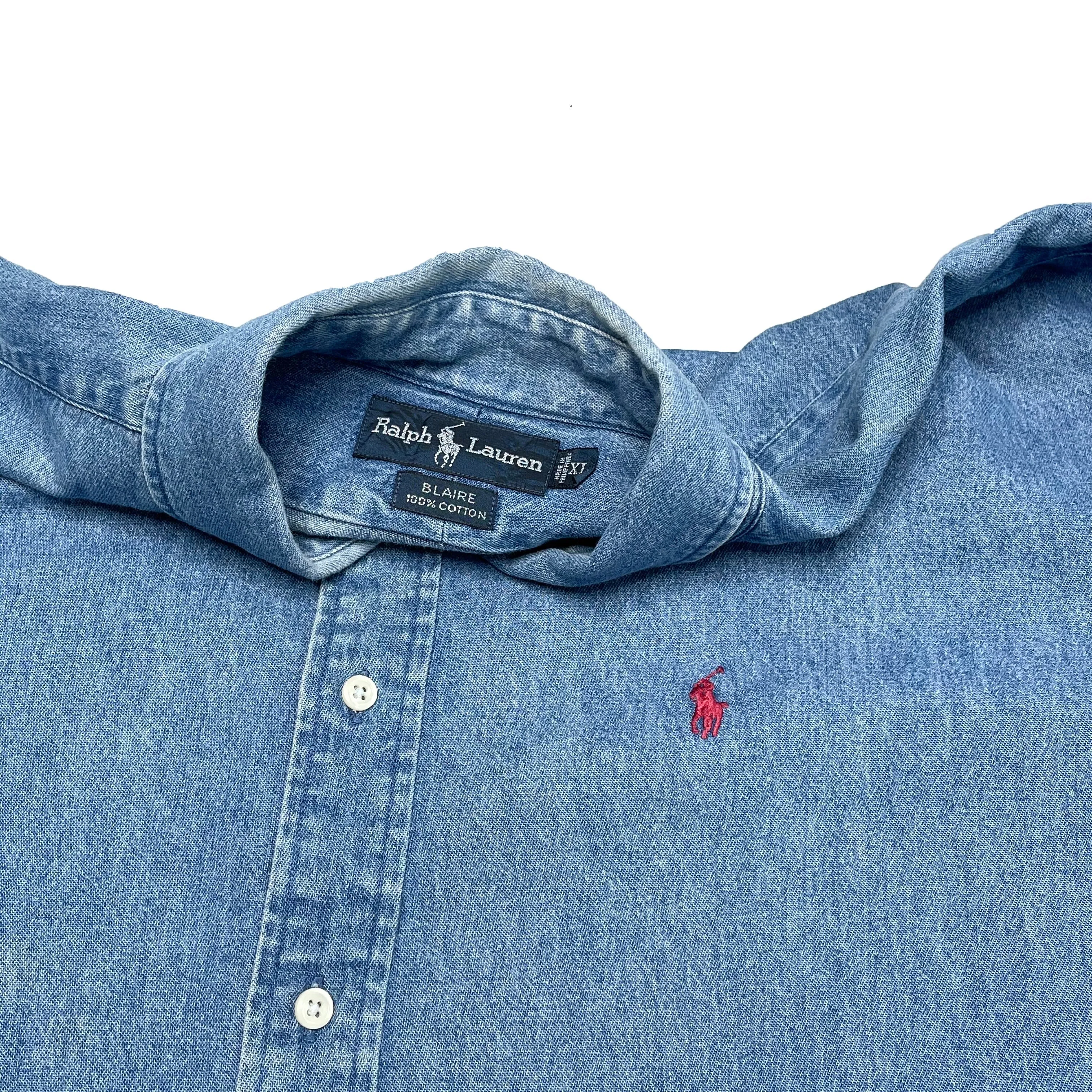 Ralph Lauren 90s heavy cotton denim shirt (XXL)