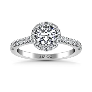 Round Diamond Halo  Engagement Ring Bethany 14K White Gold