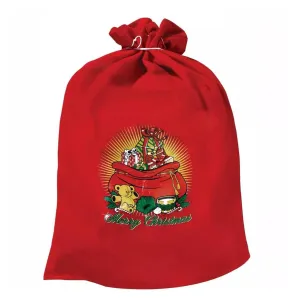 Santa Claus 22 x 32 inch Red Felt Toy Sack| Santa Bag For Christmas Gifts