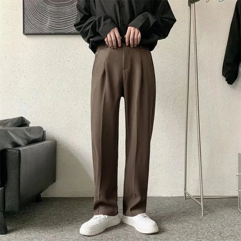 Straight Pleated Casual Pants