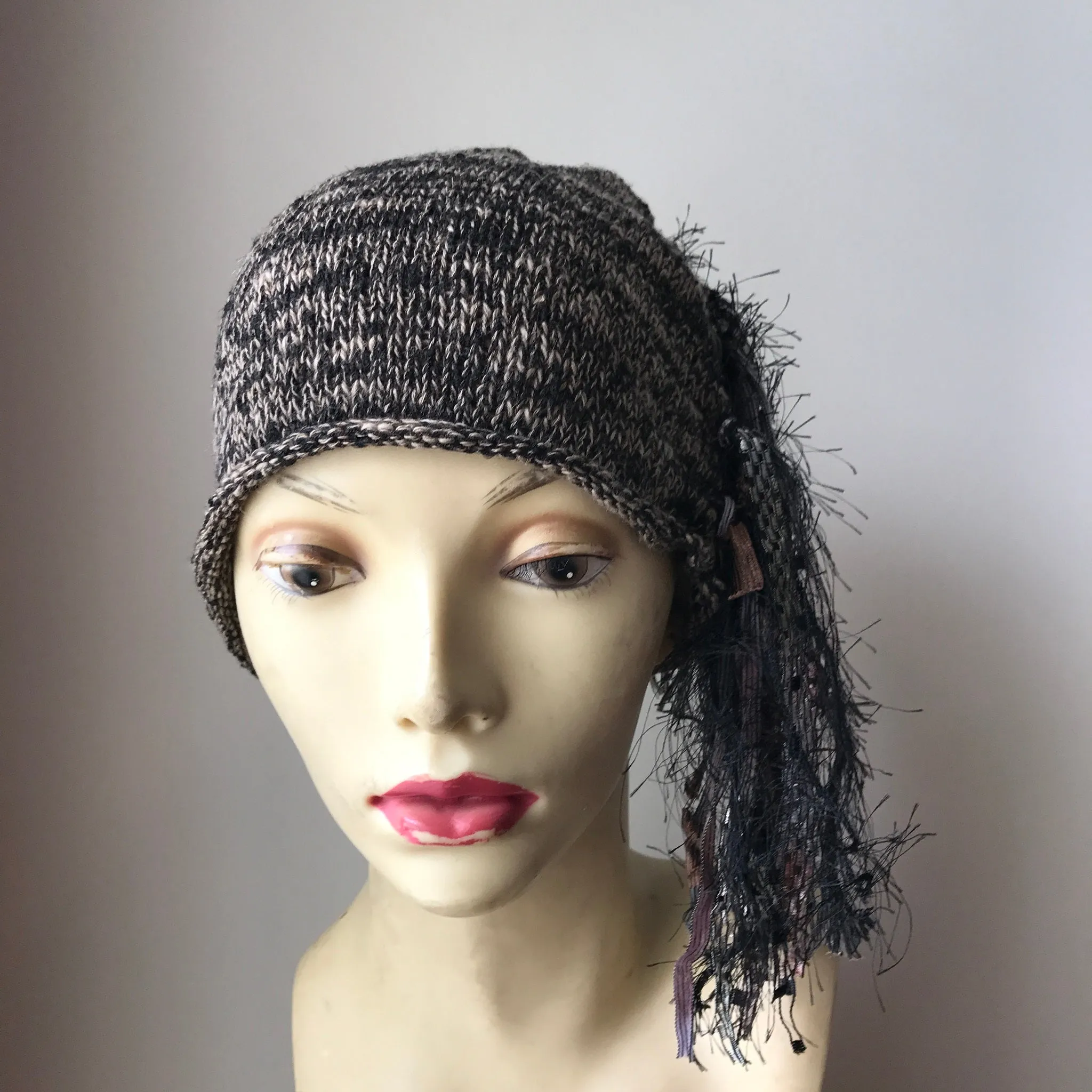 Tan & Black Tweed Funky Chic Hat (FH20)