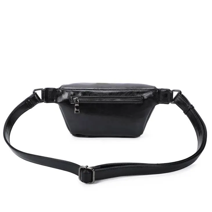 Terry Real Leather Summer Waist Bag Black