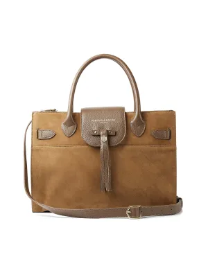 The Windsor Work Bag - Tan Suede