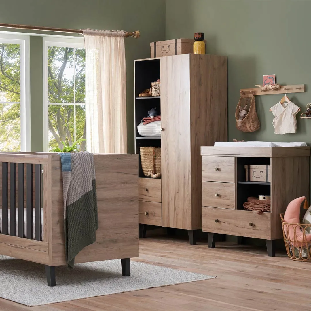 Tutti Bambini Como Wardrobe - Distressed Oak/Slate Grey