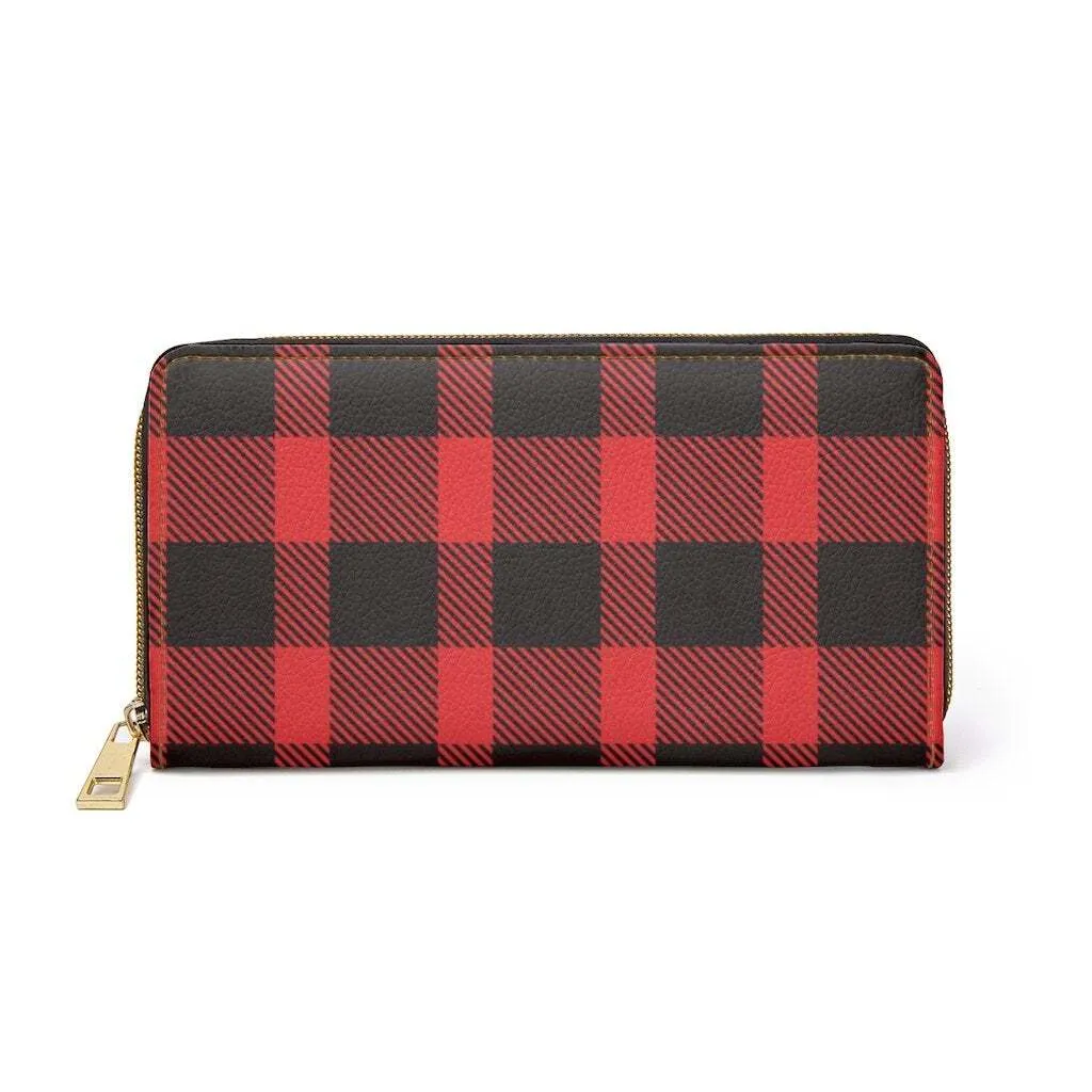 Uniquely You Womens Wallet - Zip Purse / Red & Black Plaid