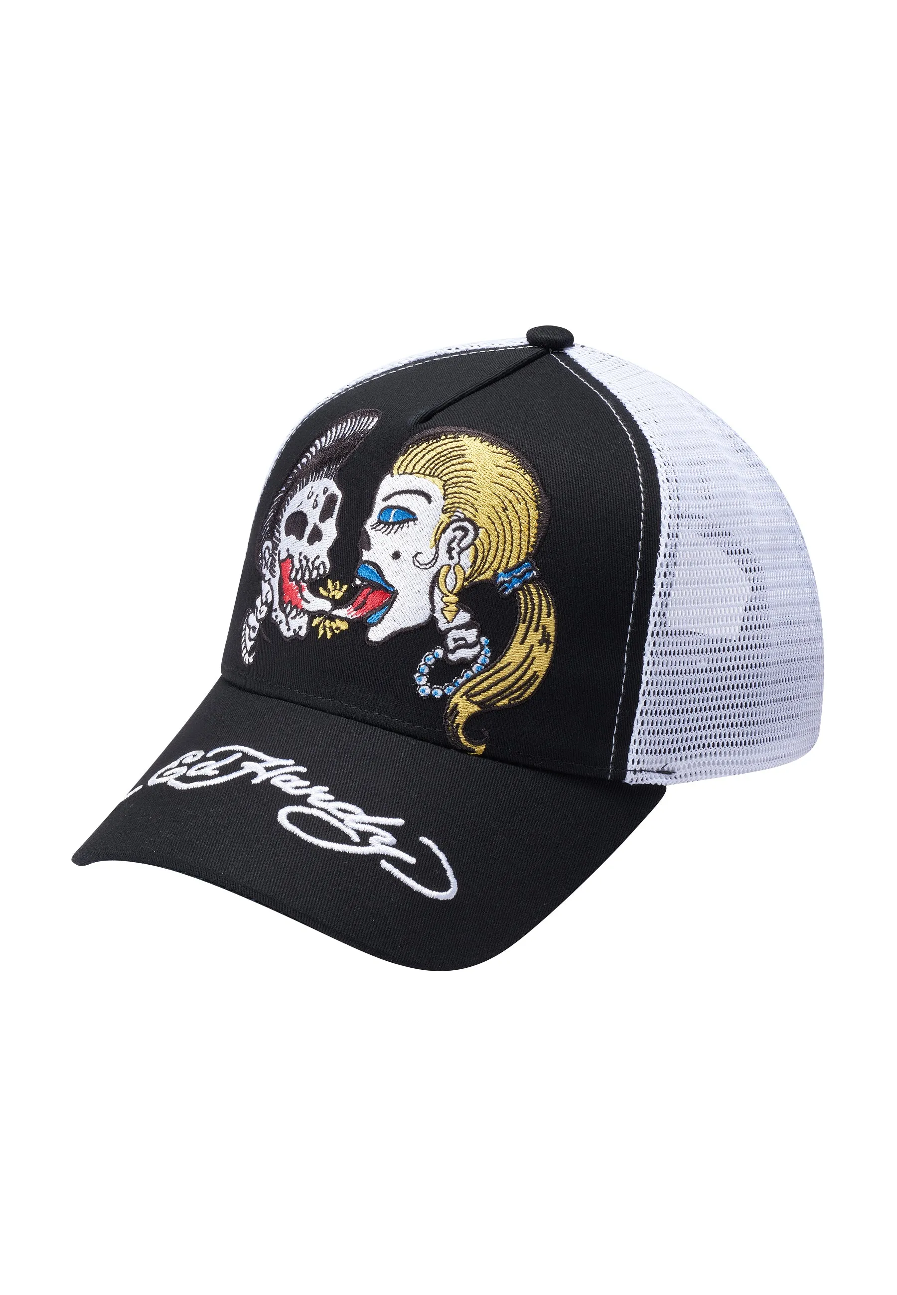 Unisex Krazy-Love Twill Front Mesh Trucker Cap - Black