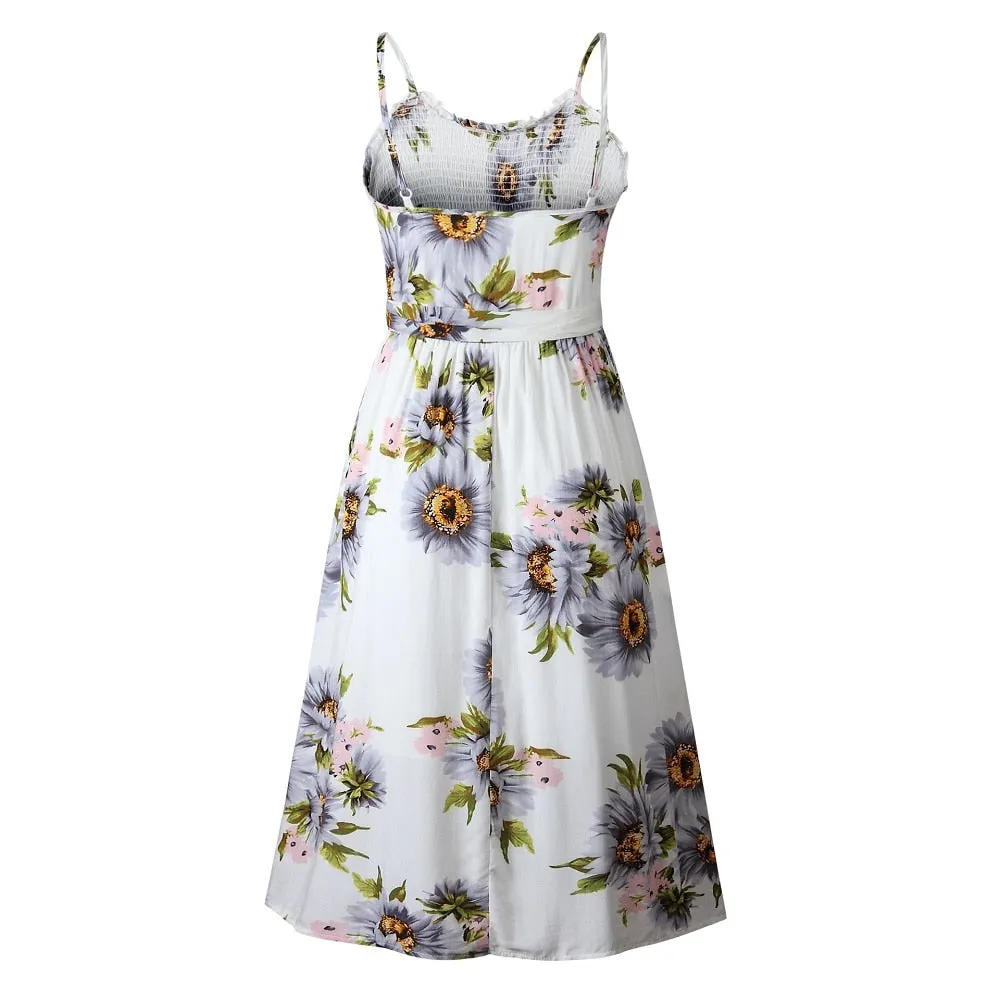 VenusFox Polka Dot Strapless Ruffle A-Line  Sundress