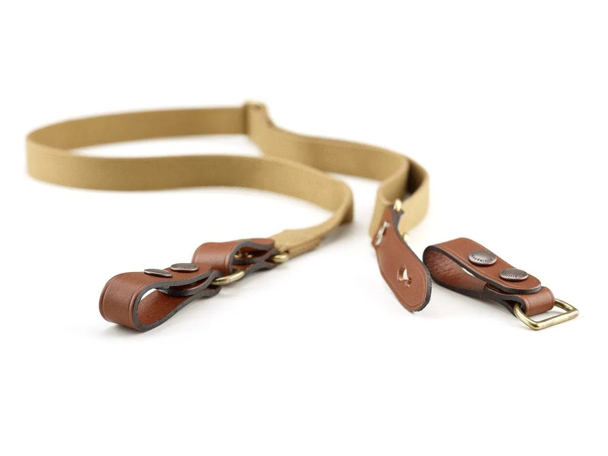 Waist Strap Attachment - Khaki Webbing / Tan Leather