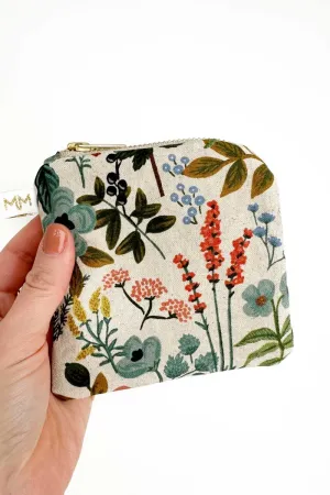 Wildflower Canvas Mini Travel Pouch