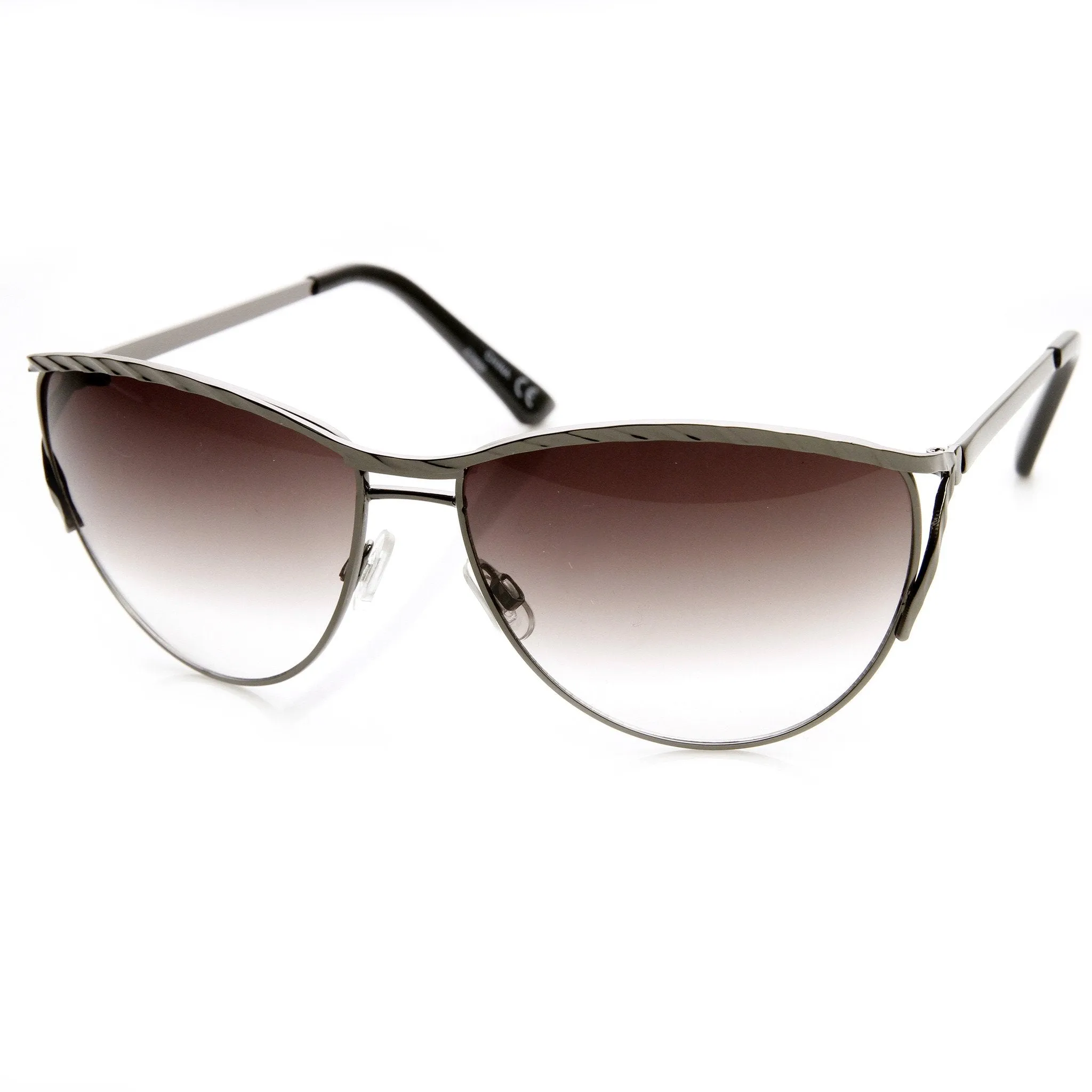 Womens Elegant Fashion Metal Frame Cat Eye Sunglasses 9327