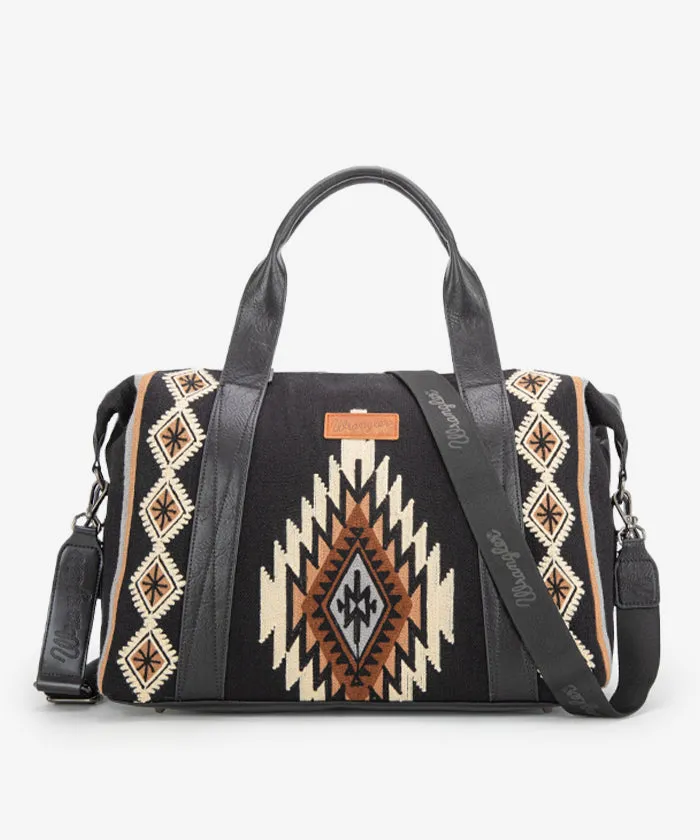 Wrangler Aztec Knitted Trolley Sleeve Duffle Bag