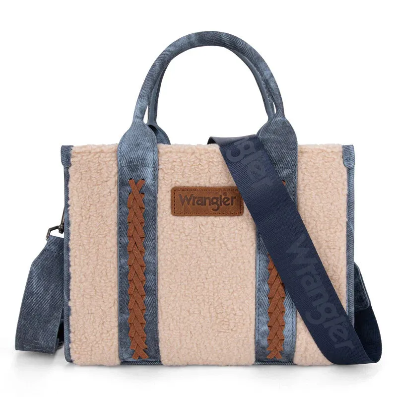 Wrangler Sherpa Denim Small Canvas Tote/Crossbody - WG168-8120SJN